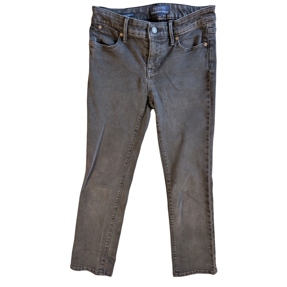 Talbots Women‎ Barely Boot Mid Rise Cotton Black Denim Jeans Size 2P